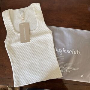 NWT Good Basics Club ivory Ribbed Tank